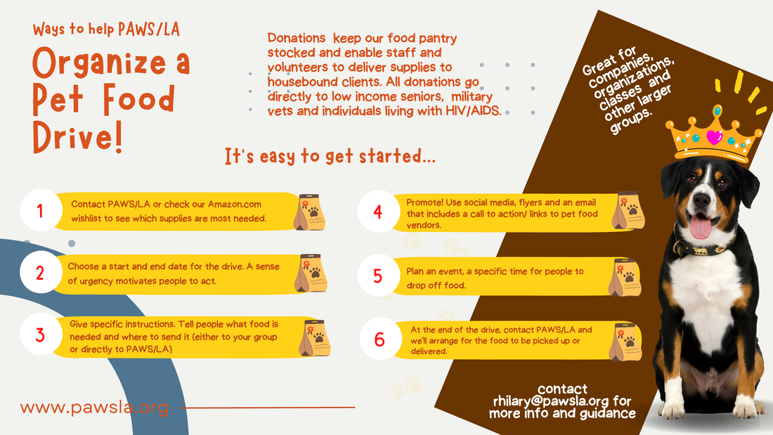 Info graphic explaining  how to run a corporate pet food drive